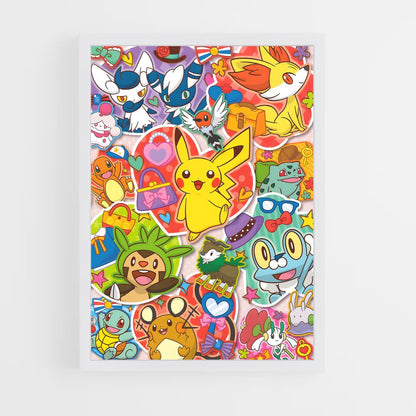 pokemon-14 cadre Blanc