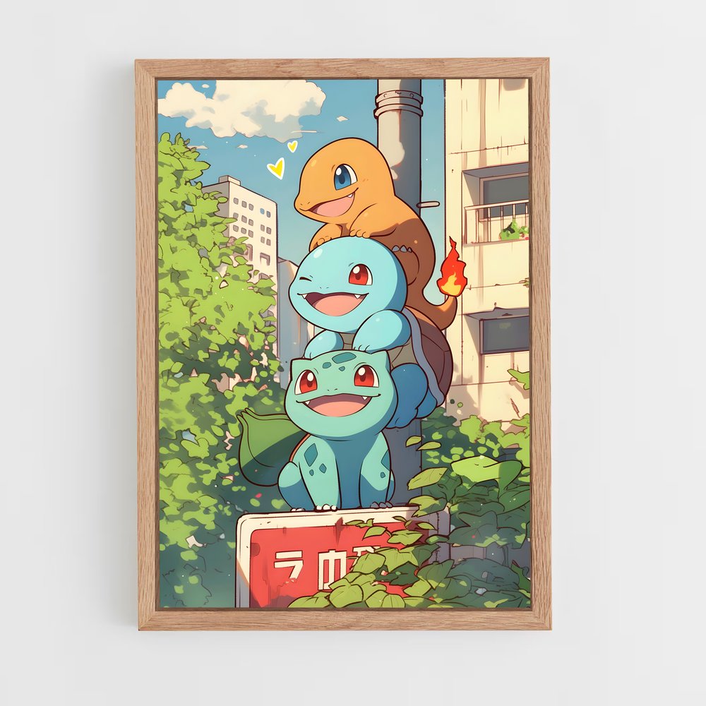 pokemon-19 cadre Bois clair
