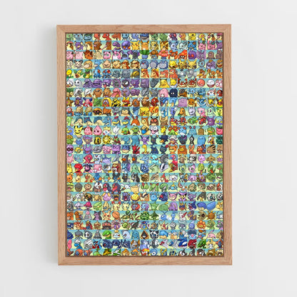 pokemon-7 cadre Bois clair