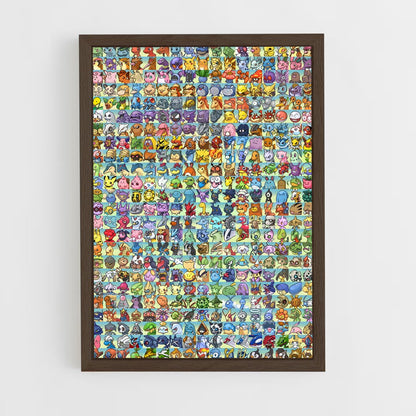 pokemon-7 cadre Bois foncé