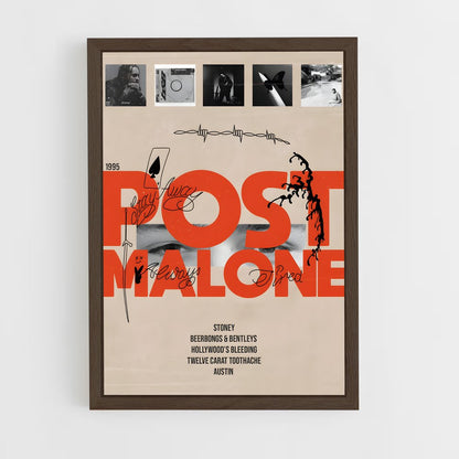 post-malone-24 cadre Bois foncé