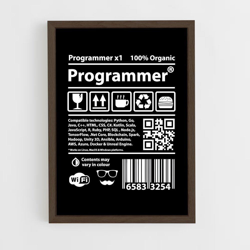programmer-13 cadre Bois foncé