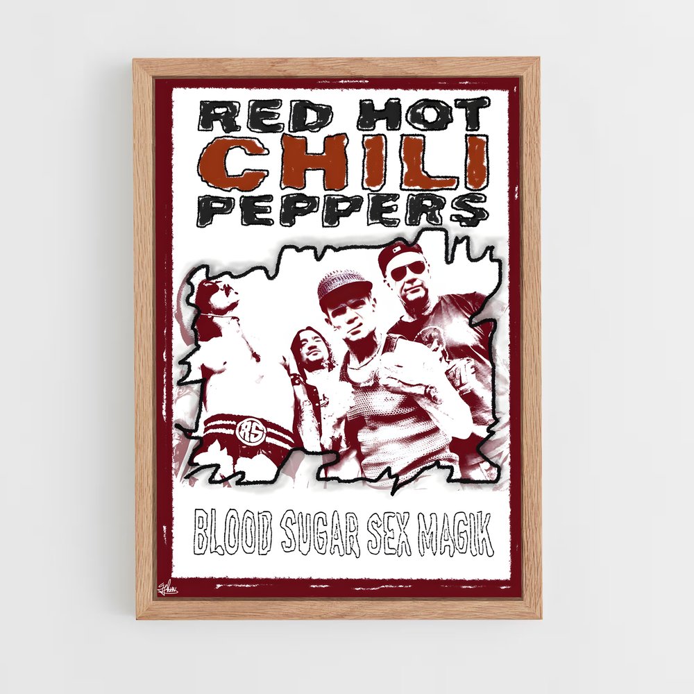 red-hot-chili-pepper-11 cadre Bois clair