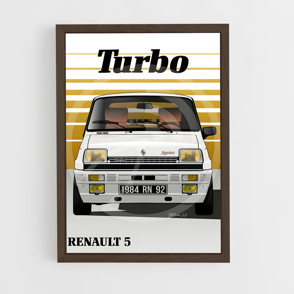 renault-10 cadre Bois foncé