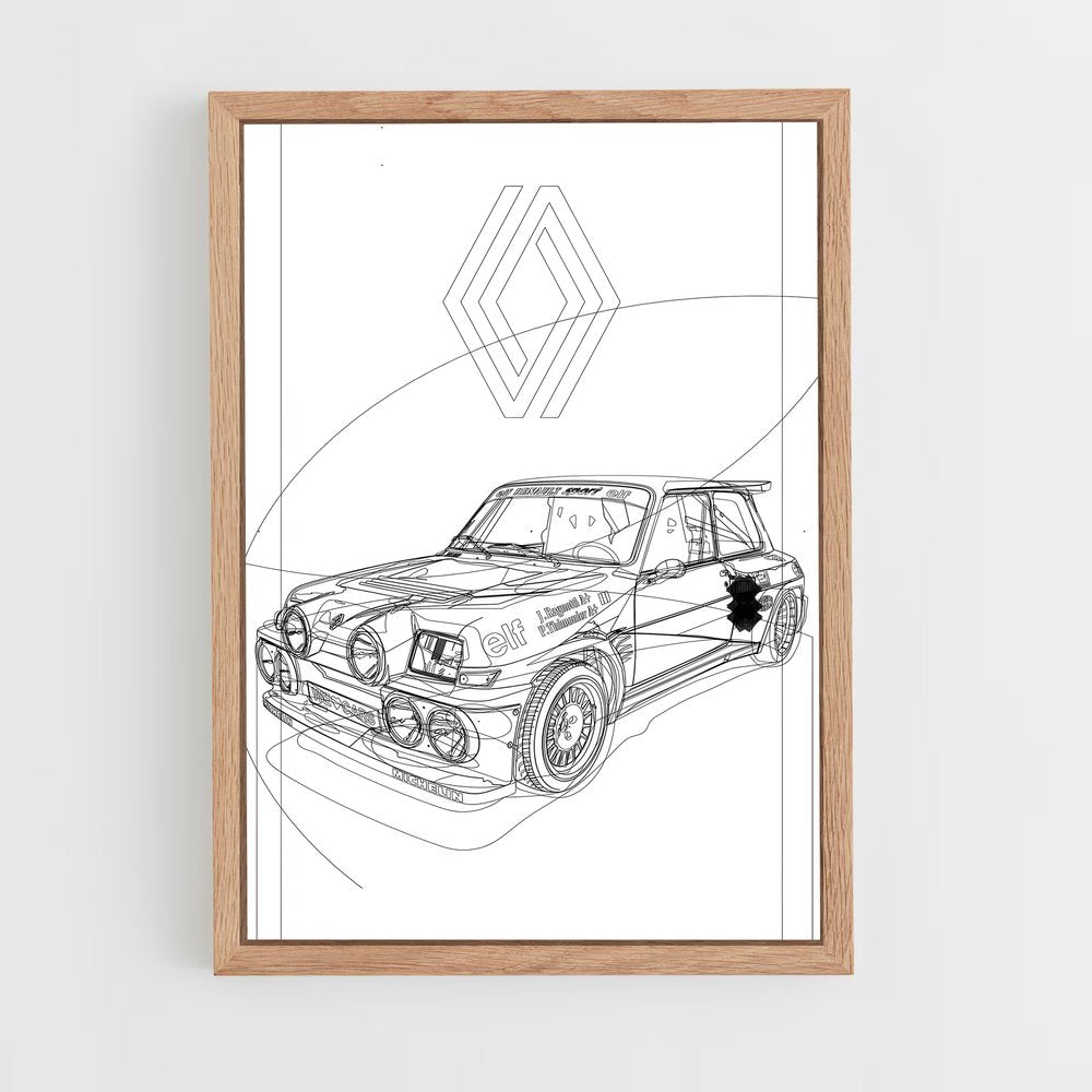 renault-12 cadre Bois clair