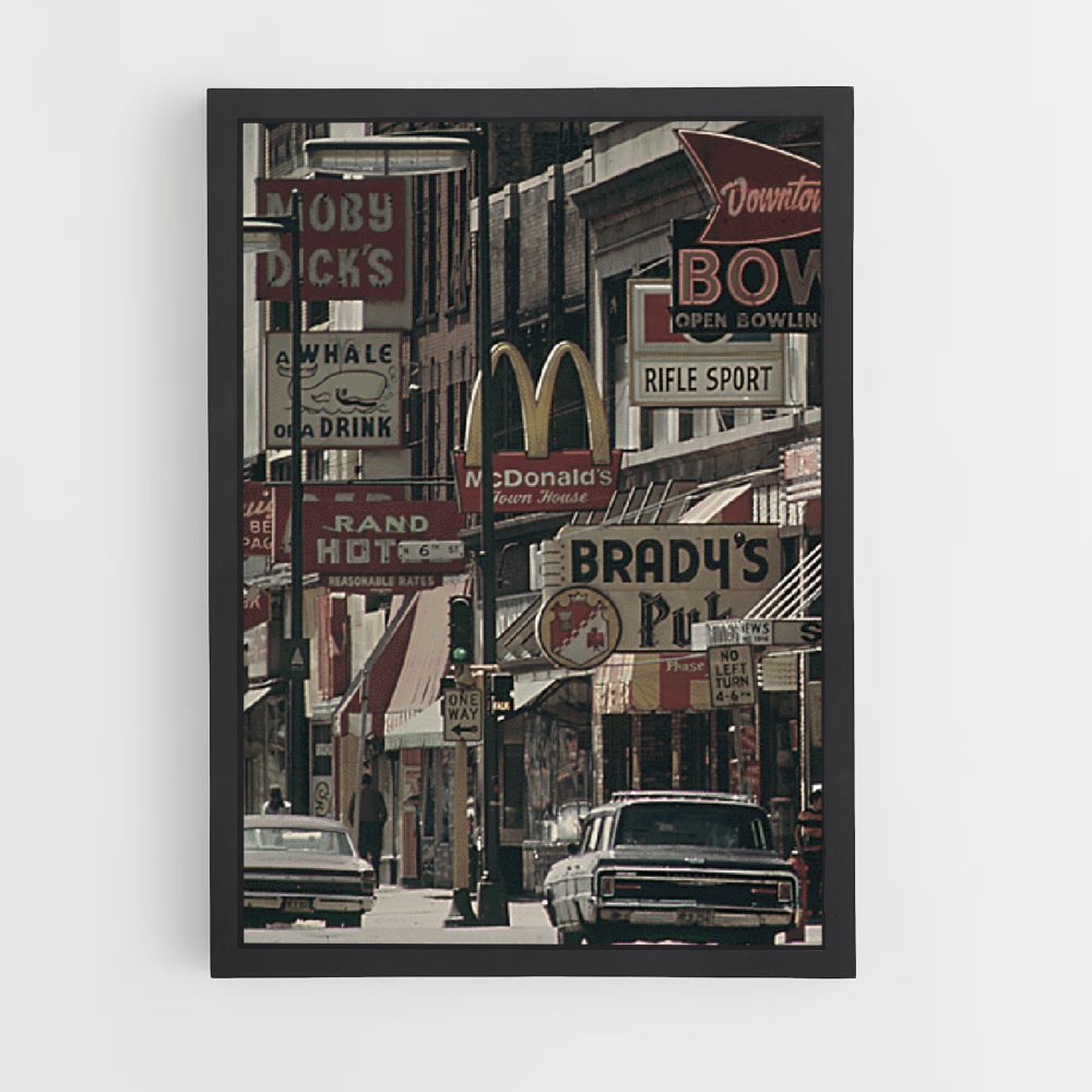 Poster Vintage Street 60er Jahre