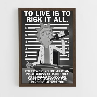rick-and-morty-8 cadre Bois foncé