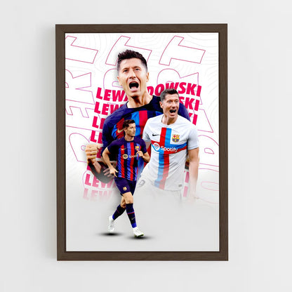 robert-lewandowski-17 cadre Bois foncé