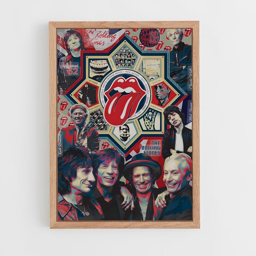 rolling-stones-8 cadre Bois clair