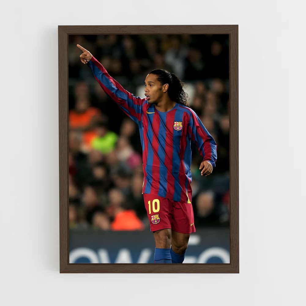 ronaldinho-3 cadre Bois foncé