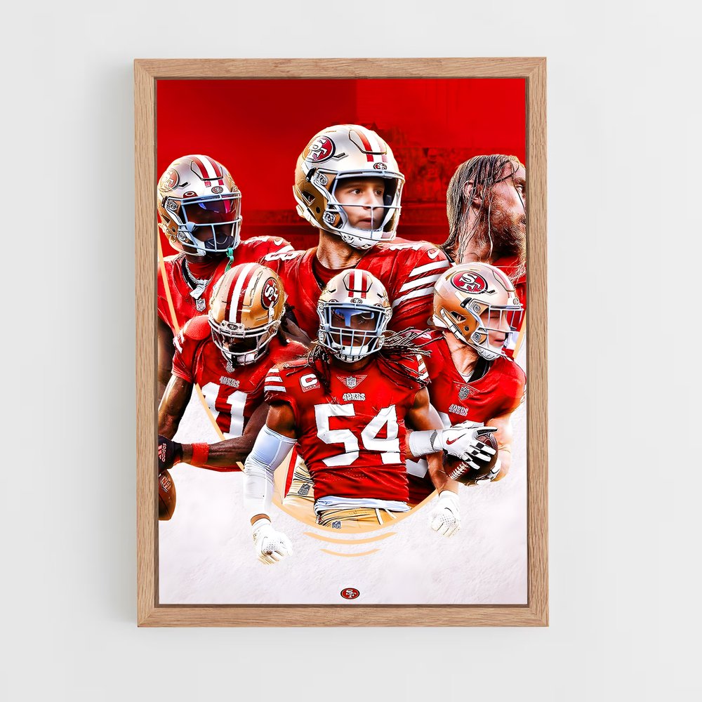 san-francisco-49ers-5 cadre Bois clair
