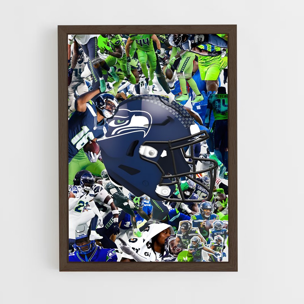 seahawks-12 cadre Bois foncé