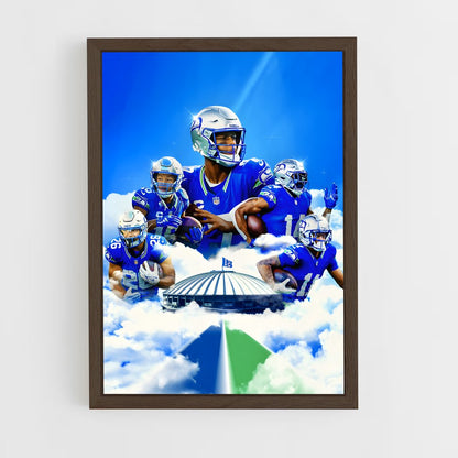 seahawks-15 cadre Bois foncé