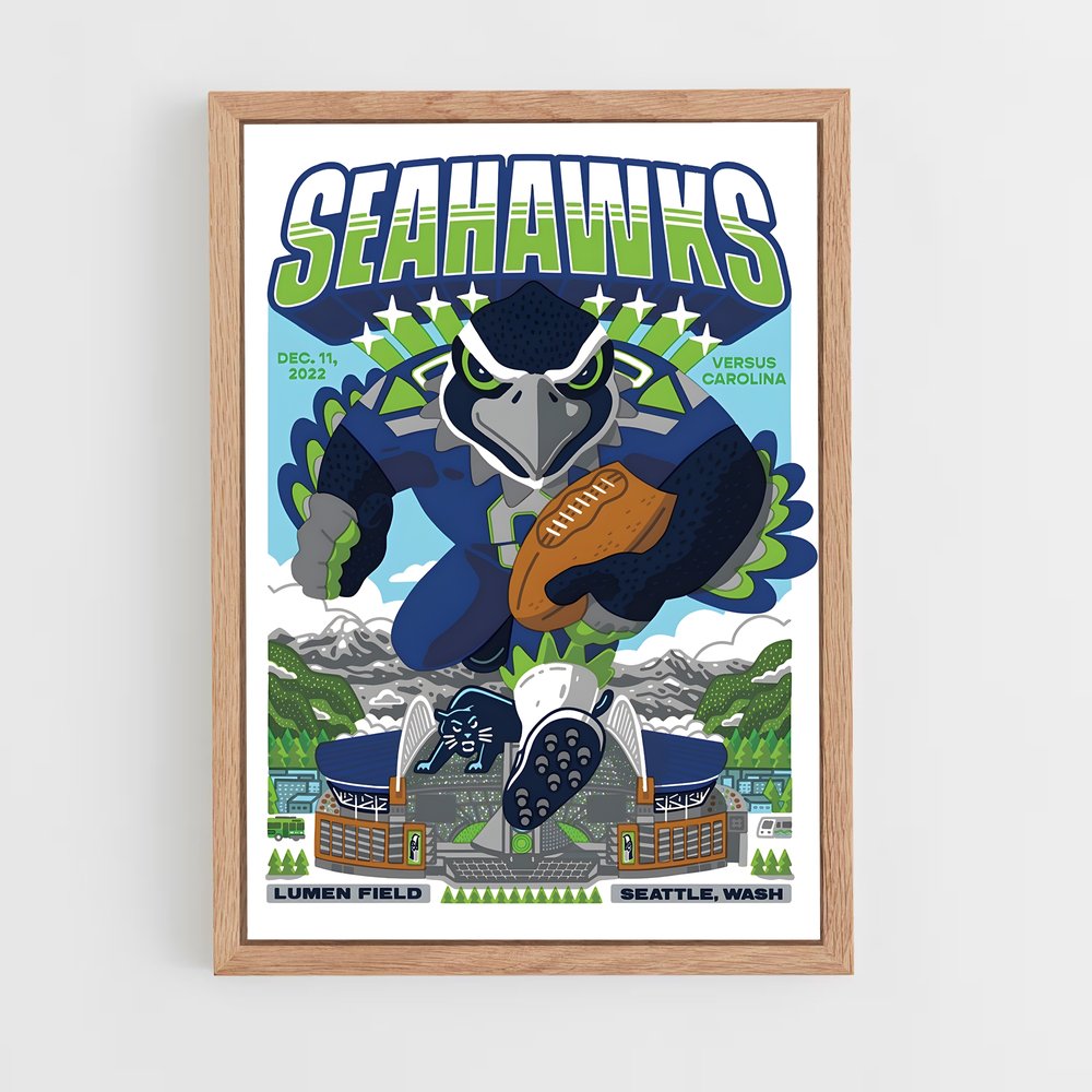 seahawks-6 cadre Bois clair