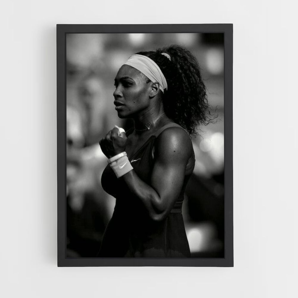 Poster Serena Williams Schwarz und Weiß