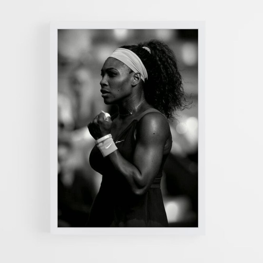 Poster Serena Williams Schwarz und Weiß