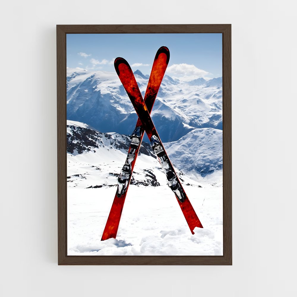 ski-4 cadre Bois foncé