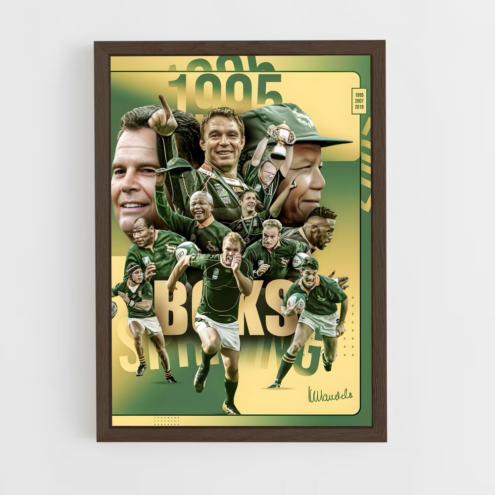 springboks-3 cadre Bois foncé