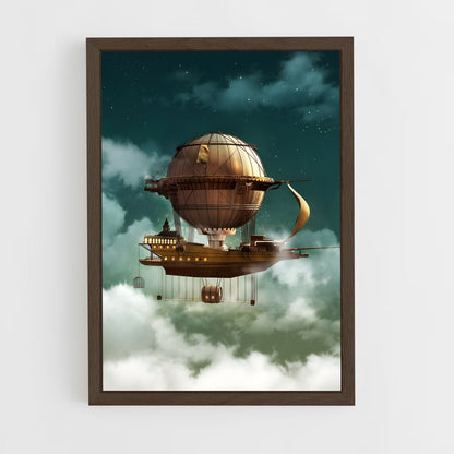 steampunk-11 cadre Bois foncé