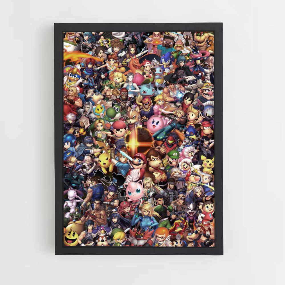 Super Smash-Charaktere-Poster