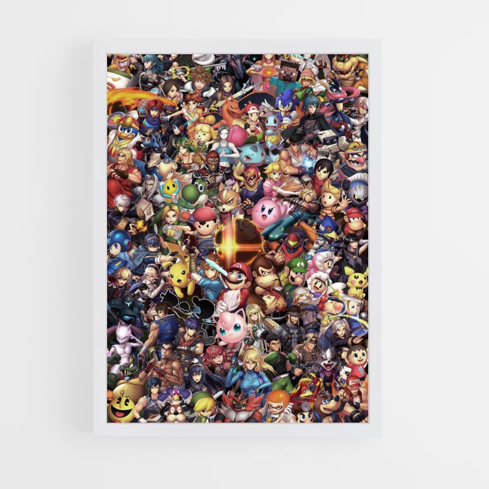 Super Smash-Charaktere-Poster