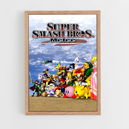super-smash-bros-2 cadre Bois clair