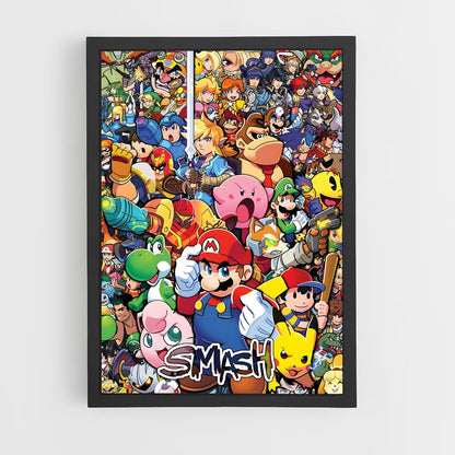 super-smash-bros-4 cadre Noir