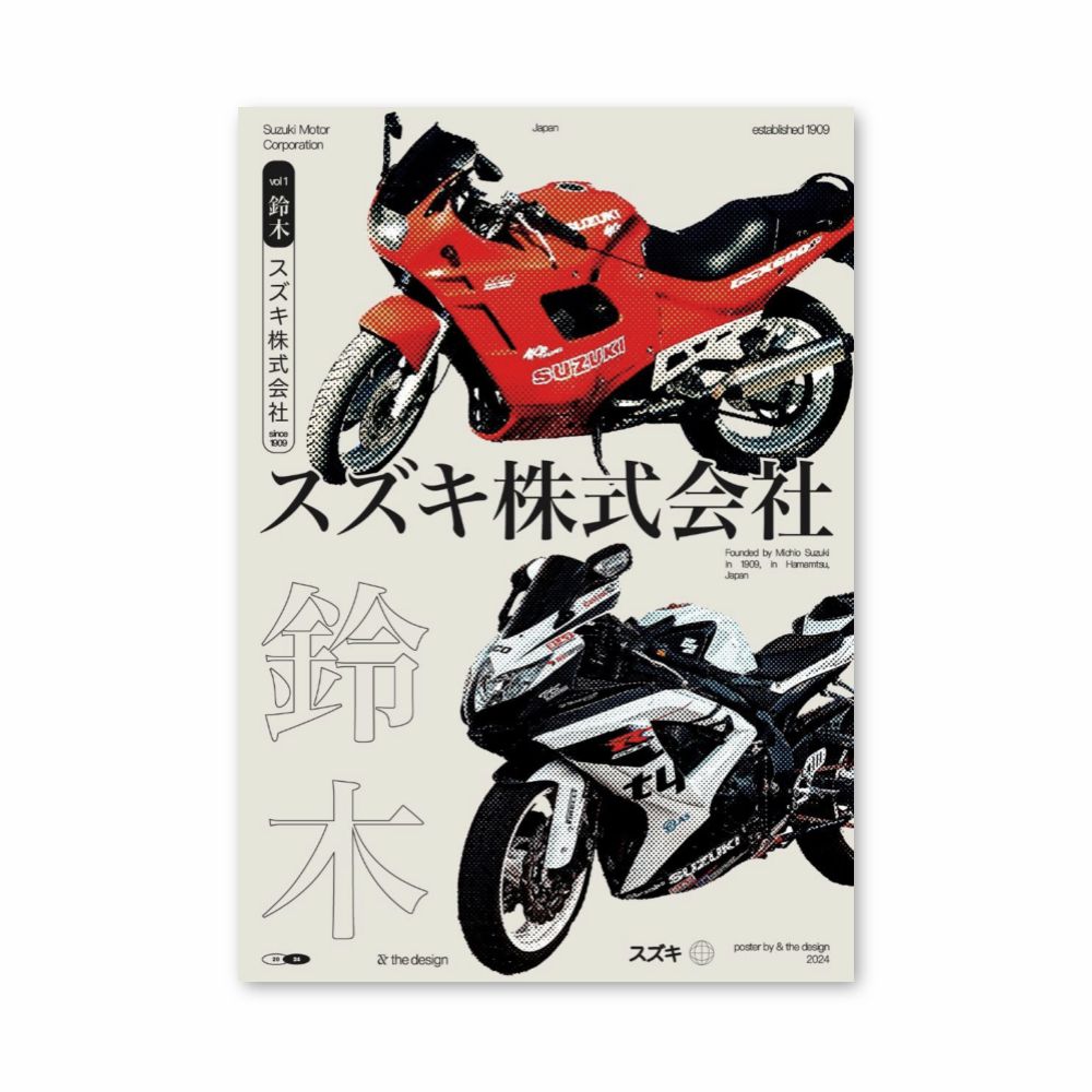 Japanisches Motorradplakat