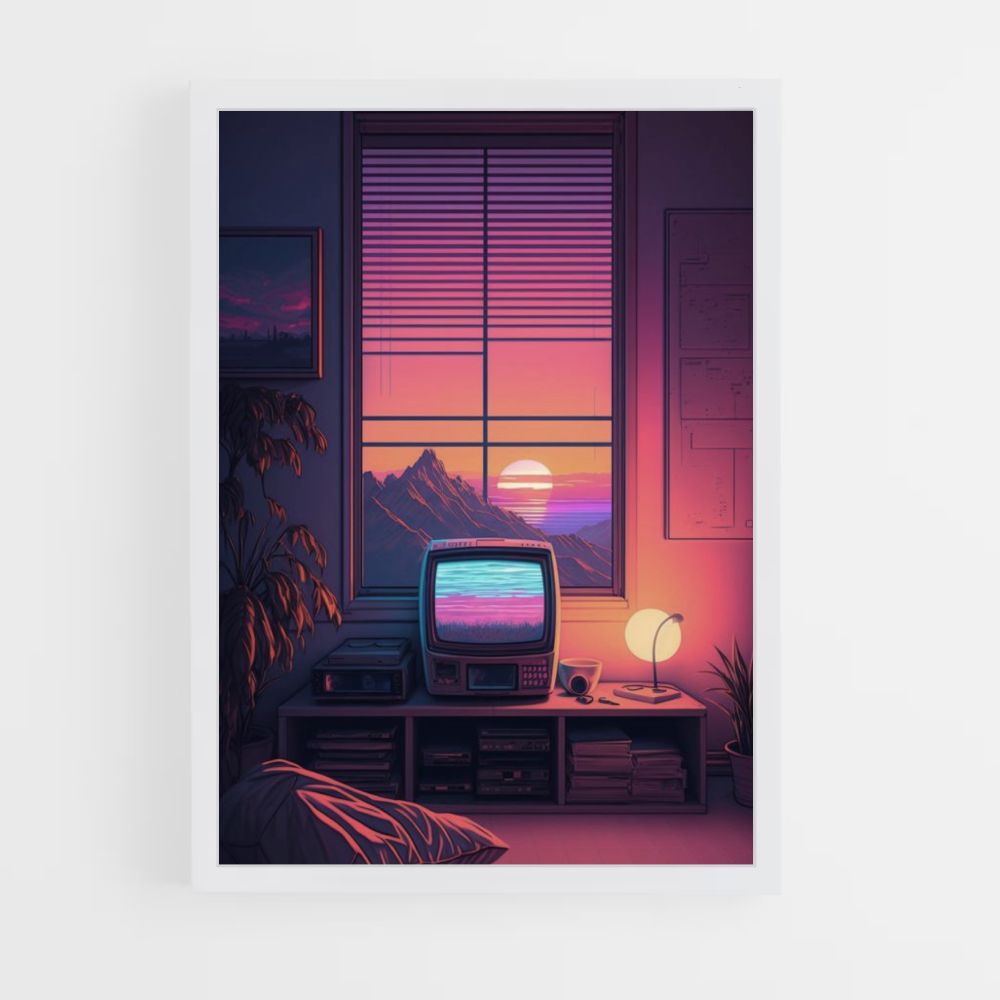 Poster Synthwave Computer