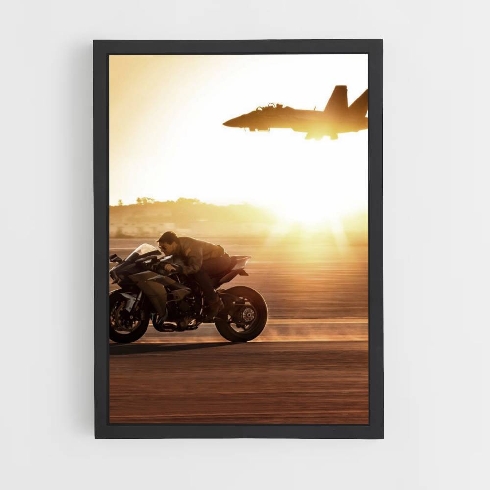 Poster Top Gun Motorrad Flugzeug