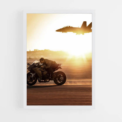 Poster Top Gun Motorrad Flugzeug