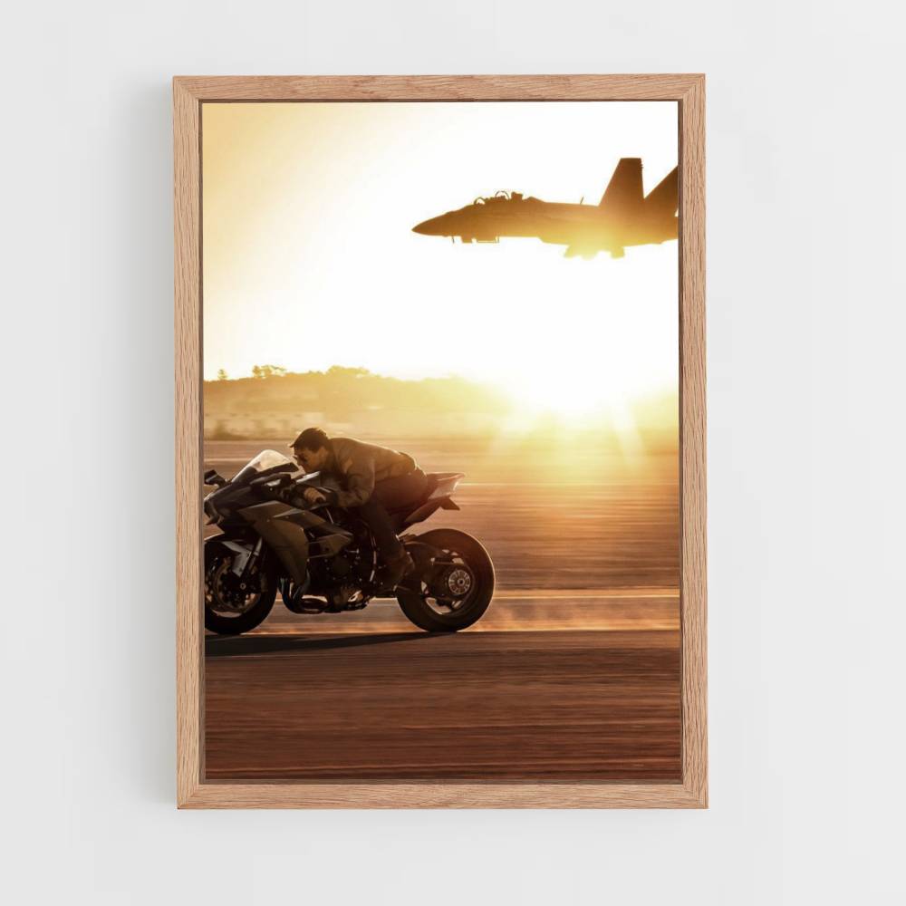 Poster Top Gun Motorrad Flugzeug