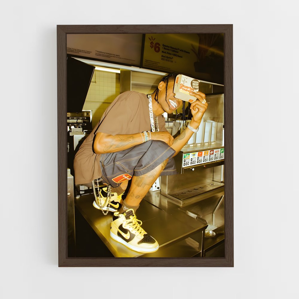 travis-scott-10 cadre Bois foncé