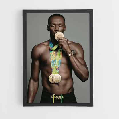 Poster Usain Bolt-Medaille