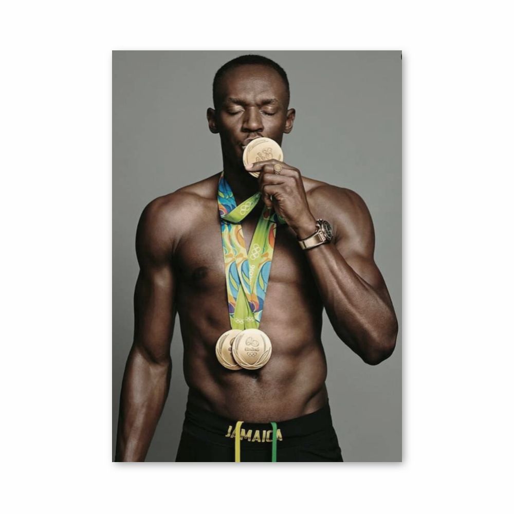 Poster Usain Bolt-Medaille