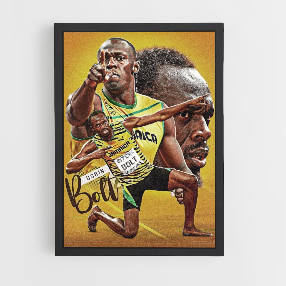 Poster Usain Bolt Gelb