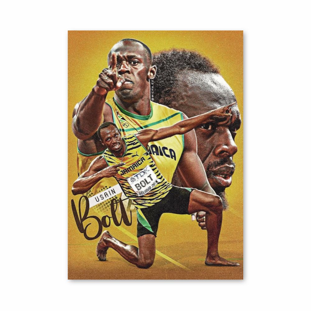 Poster Usain Bolt Gelb