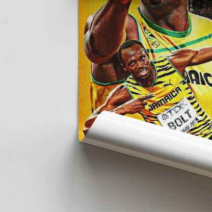 Poster Usain Bolt Gelb