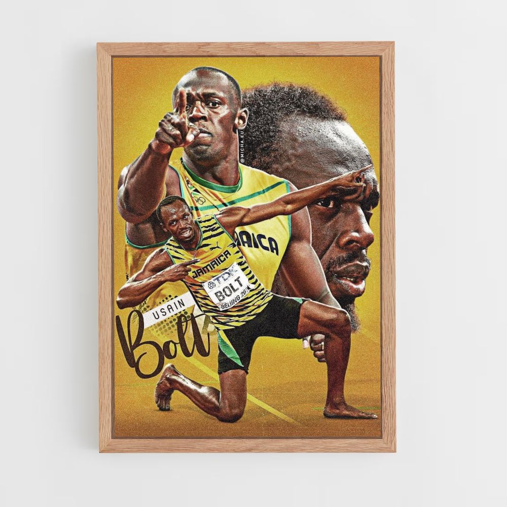 Poster Usain Bolt Gelb