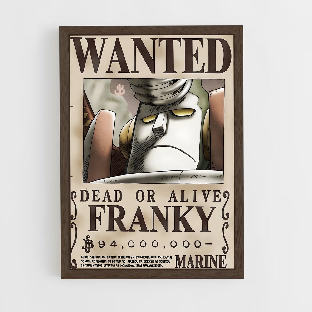 wanted-one-piece-4 cadre Bois foncé