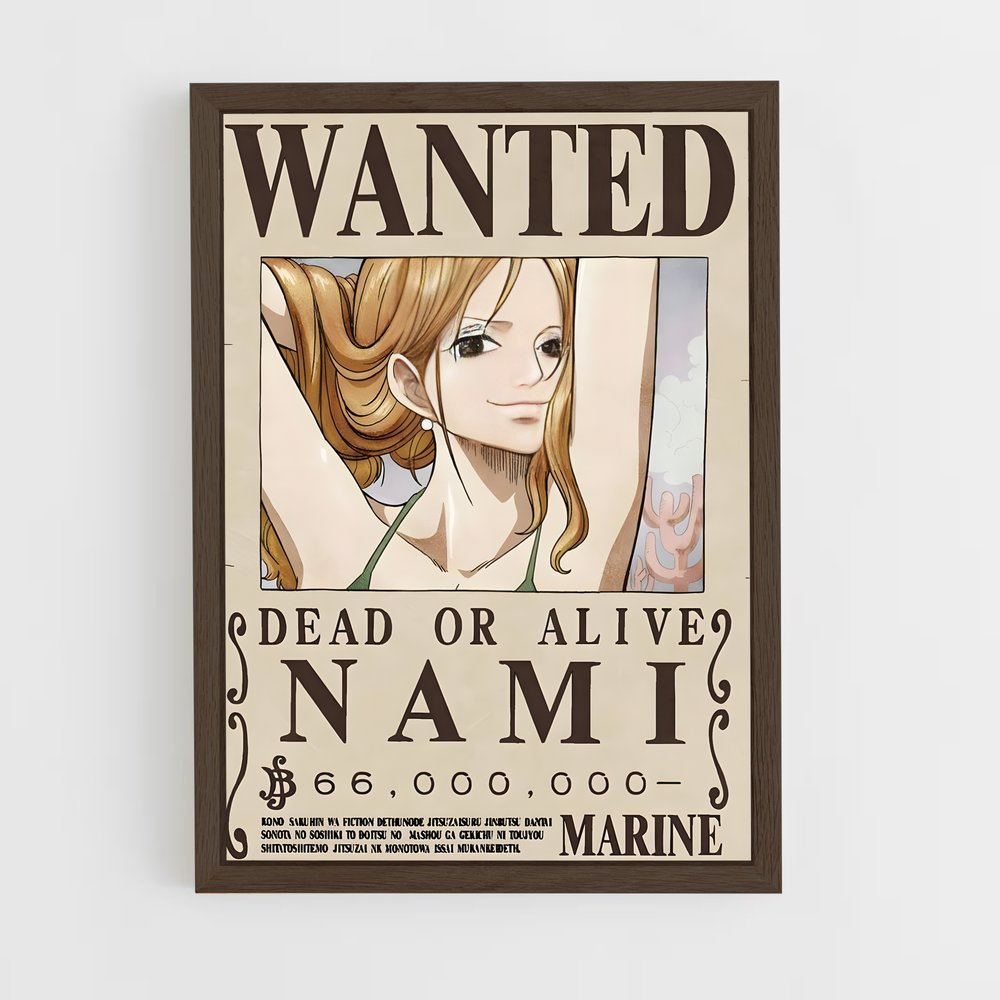 wanted-one-piece-7 cadre Bois foncé