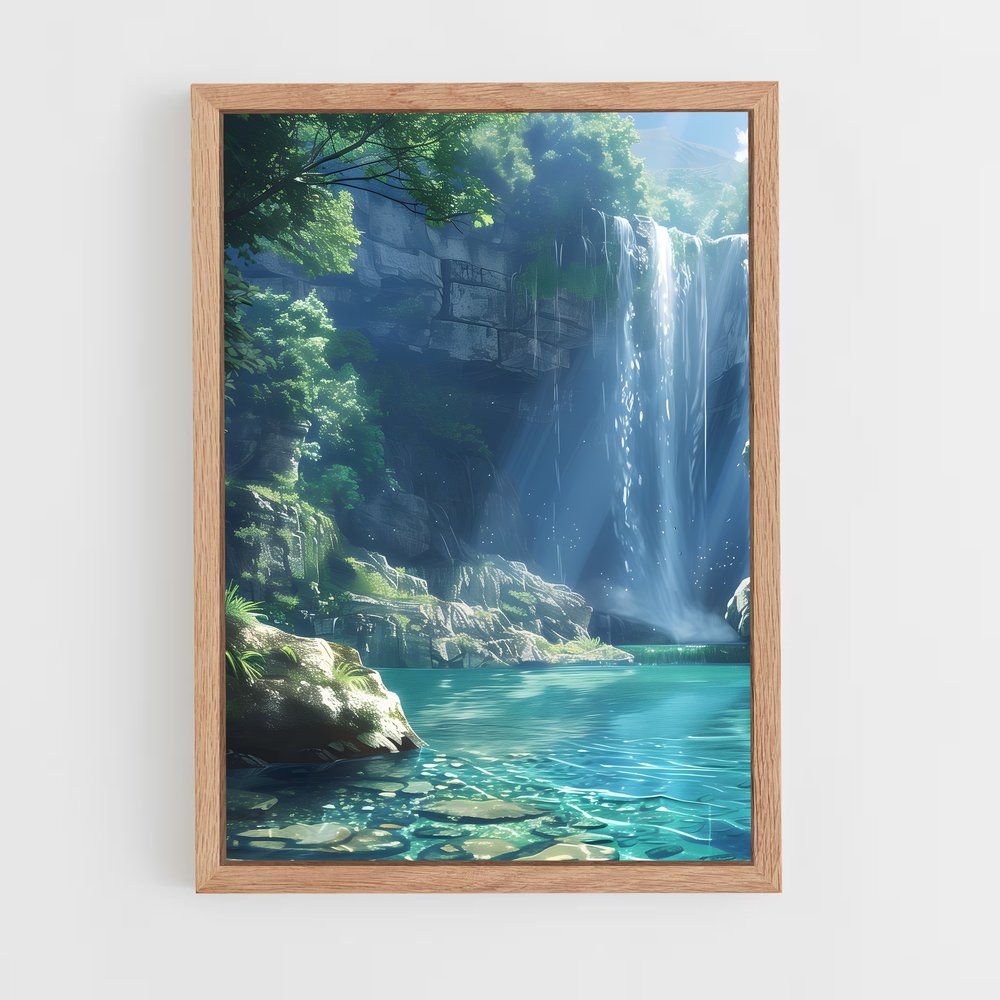 waterfall-13 cadre Bois clair
