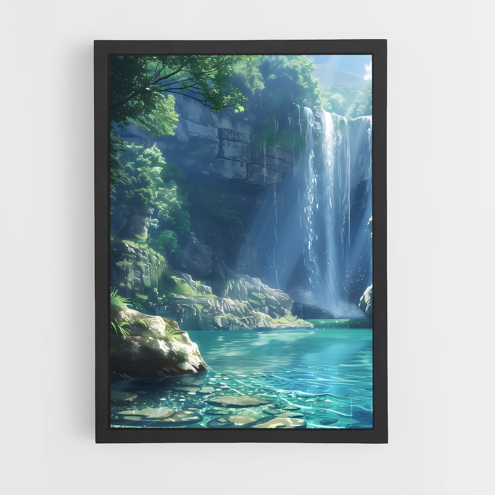 waterfall-13 cadre Noir