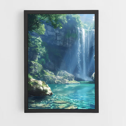 waterfall-13 cadre Noir