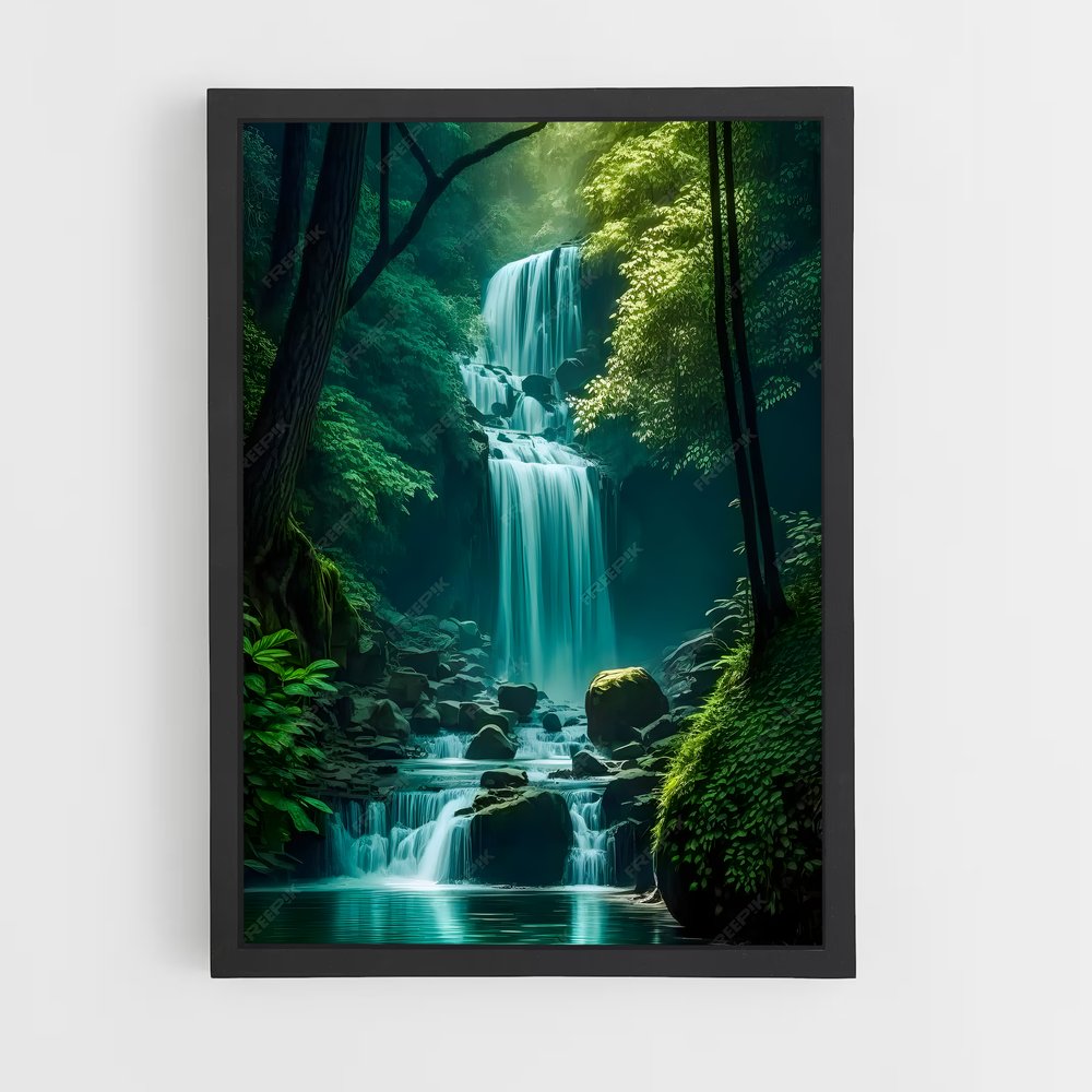 waterfall-4 cadre Noir