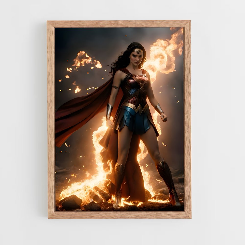 wonder-woman-10 cadre Bois clair