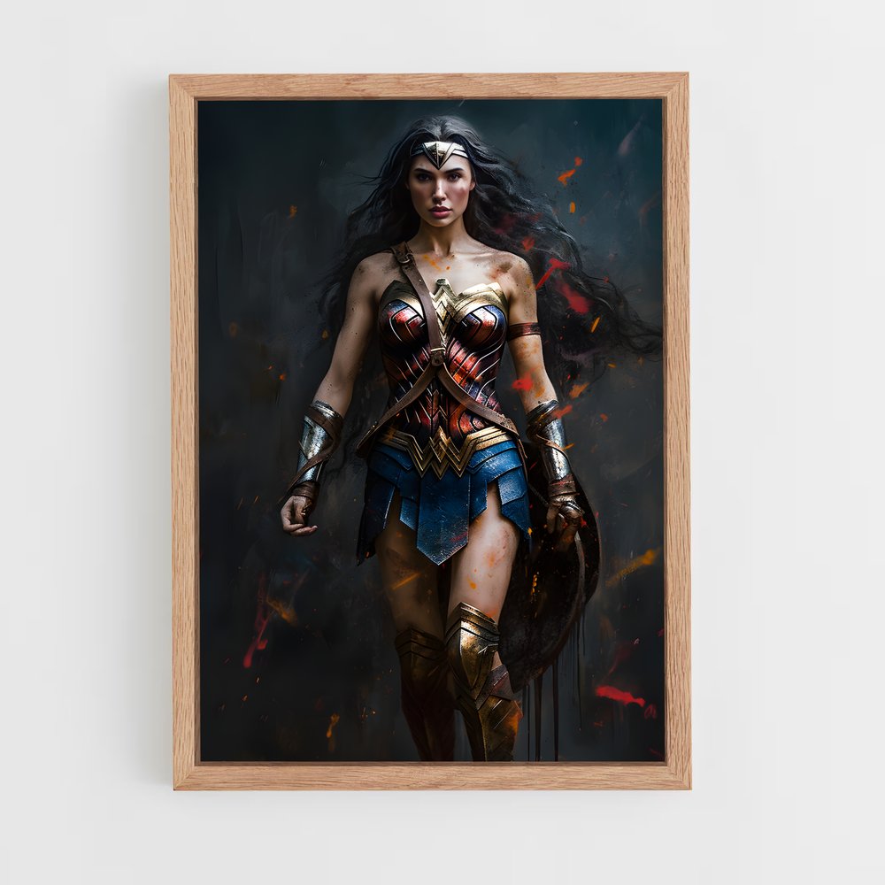 wonder-woman-3 cadre Bois clair