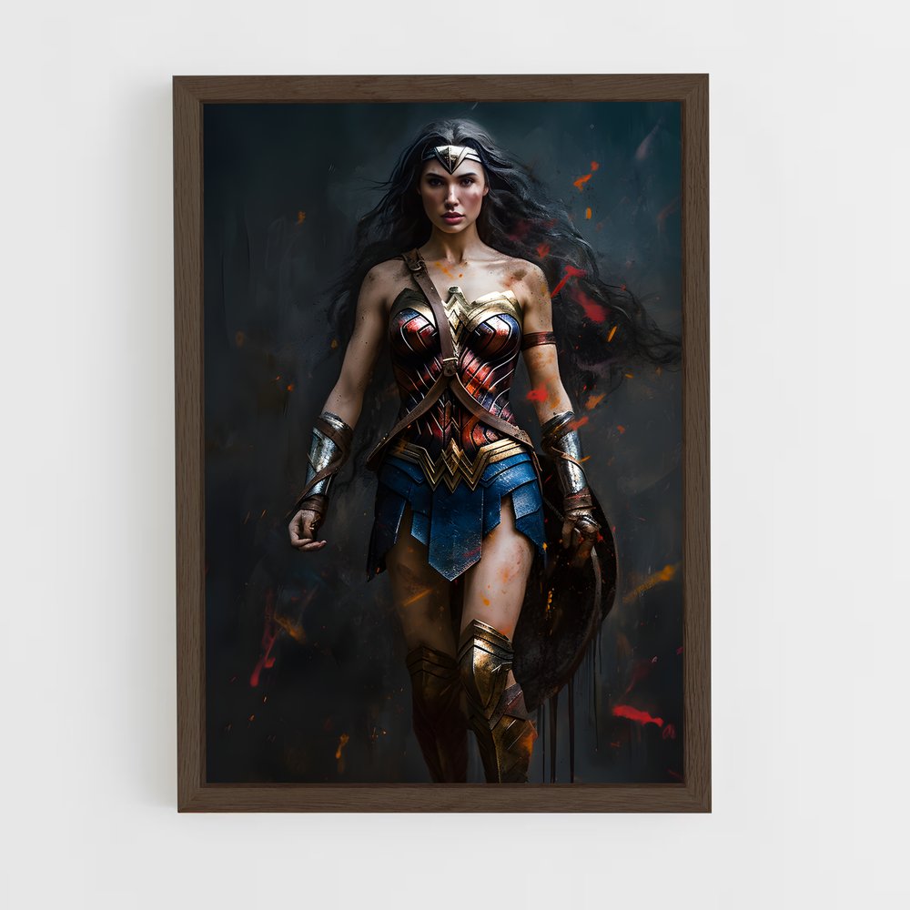 wonder-woman-3 cadre Bois foncé