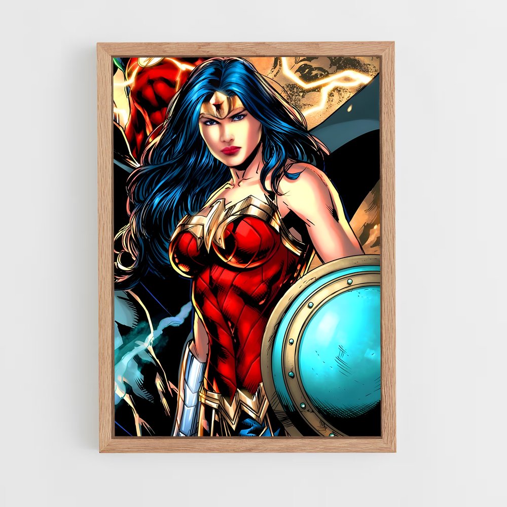 wonder-woman-5 cadre Bois clair
