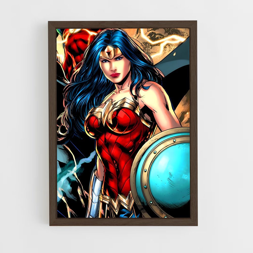 wonder-woman-5 cadre Bois foncé